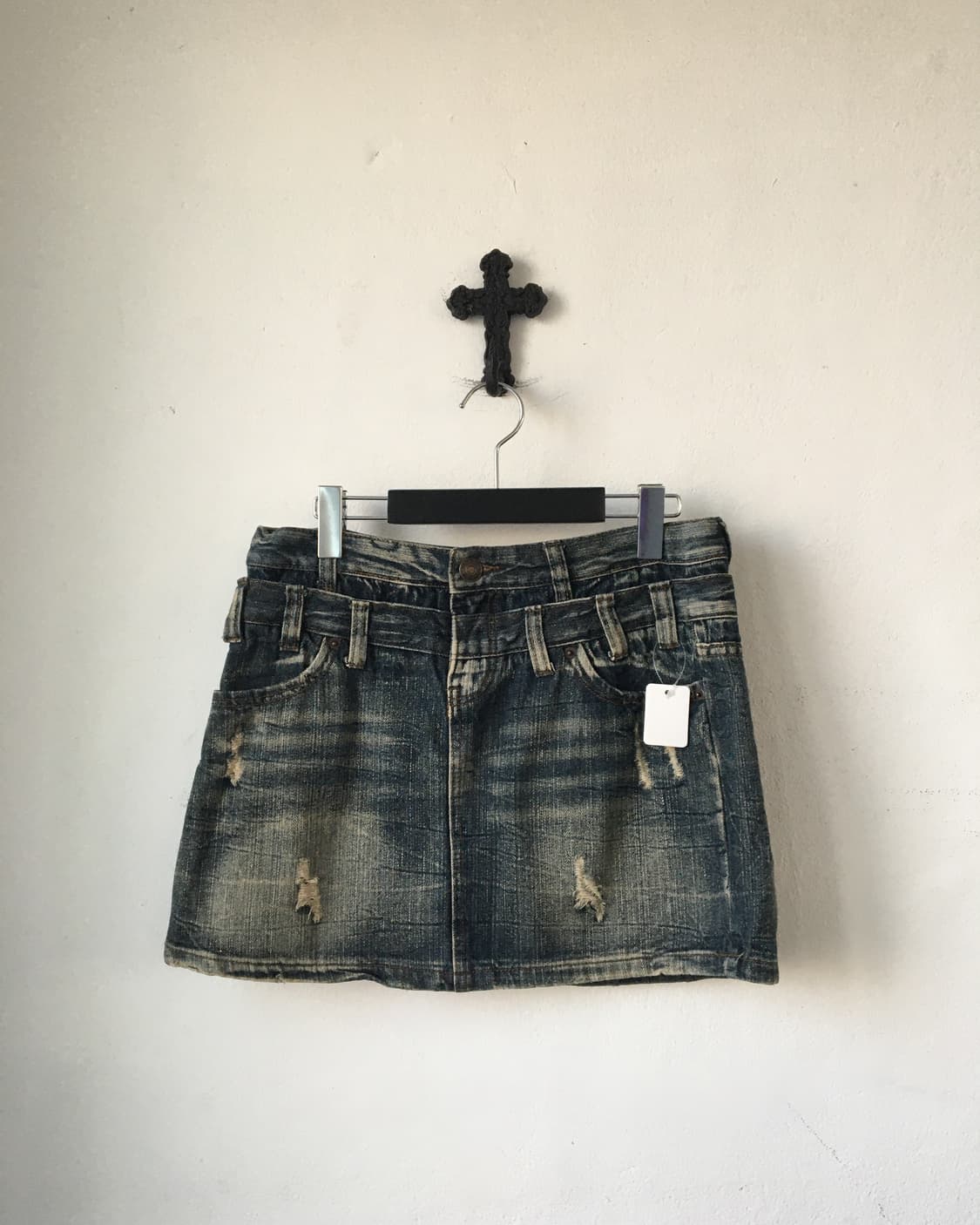 Double waist denim skirt 상품이미지1