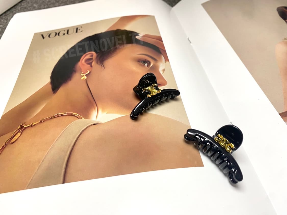 셀린느 미니 헤어 집게핀 세트 블랙 (2개) 상품이미지5