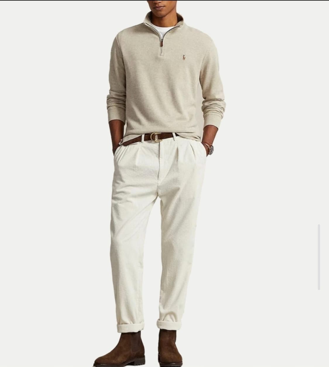 폴로 랄프로렌 남성 지퍼 폴오버 오트밀 L 상품이미지4