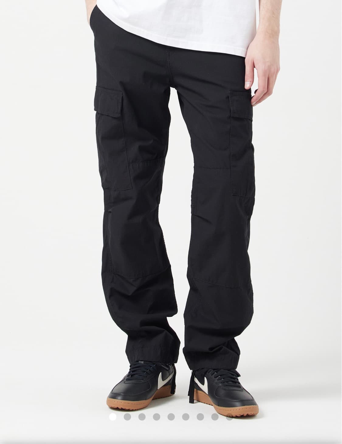 칼하트 레귤러 카고 팬츠 콜롬비아 블랙 린스드 상품이미지2