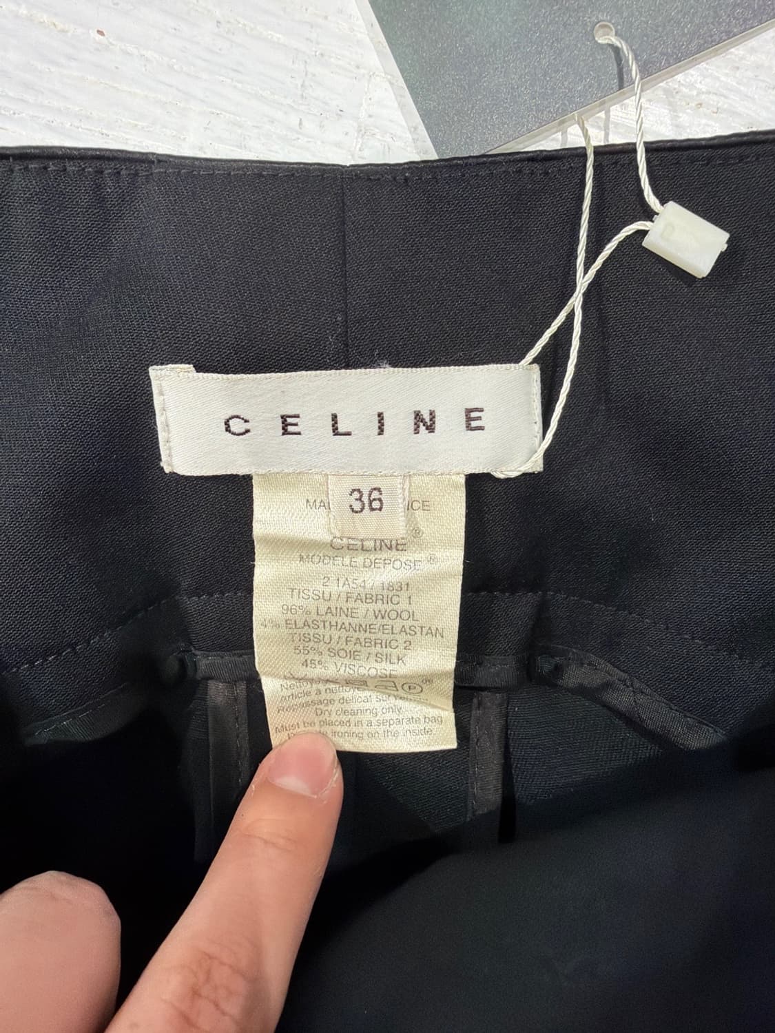 셀린느 블랙 버튼 울 스트레이트 팬츠 상품이미지7