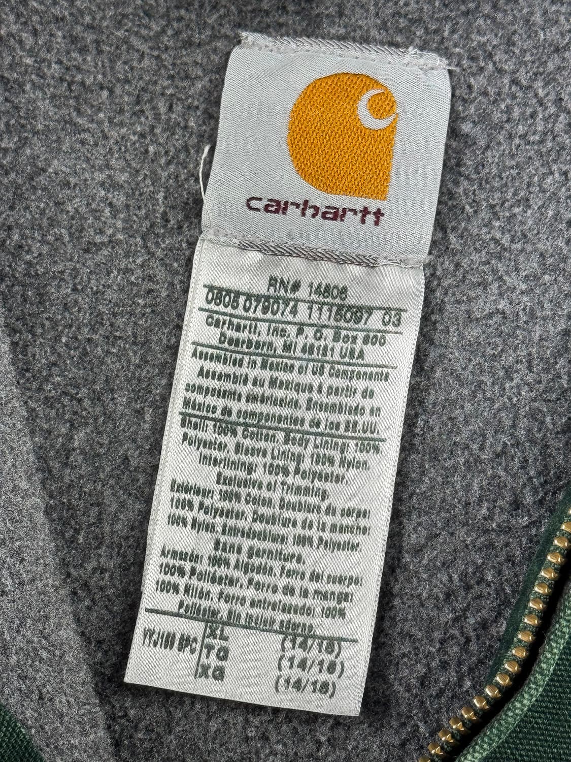 칼하트 YY라인 J130 SPC 액티브 후드 자켓 스프루스 그린 상품이미지5