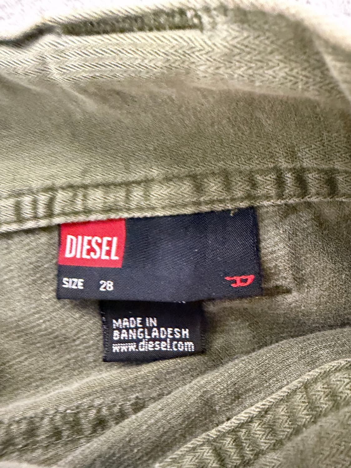 Diesel 밀리터리 올리브 카고 바지 28 상품이미지8
