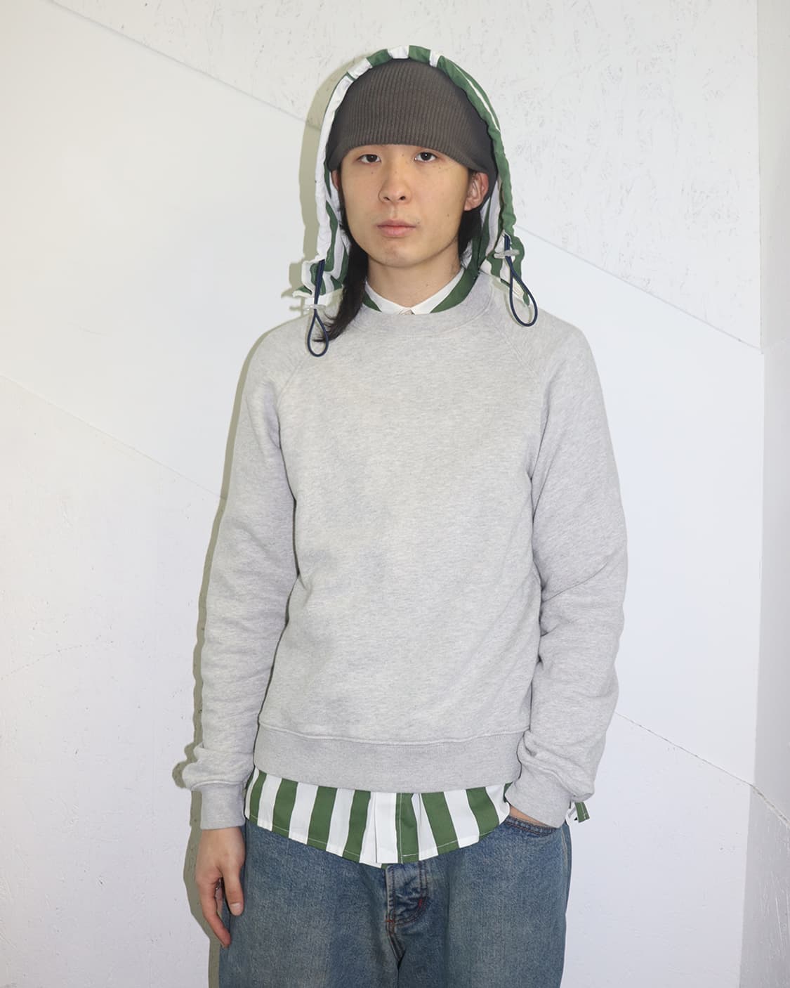 써네이 버튼 디테쳐블 후디 스웨트셔츠 상품이미지1