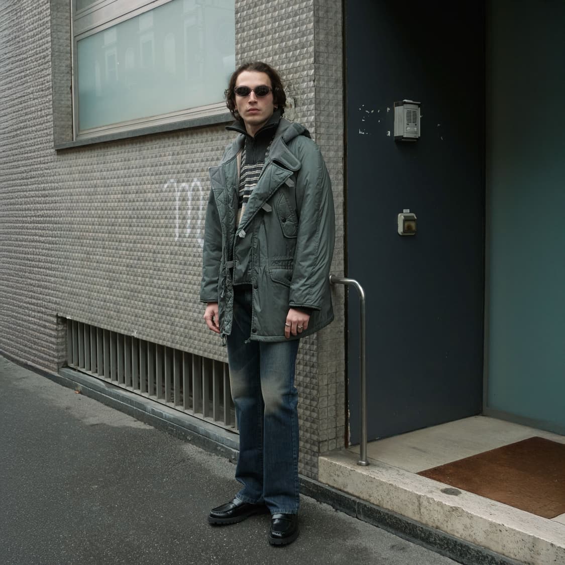 Issey Miyake MEN 퀼팅 라이너 후드 코트 상품이미지1