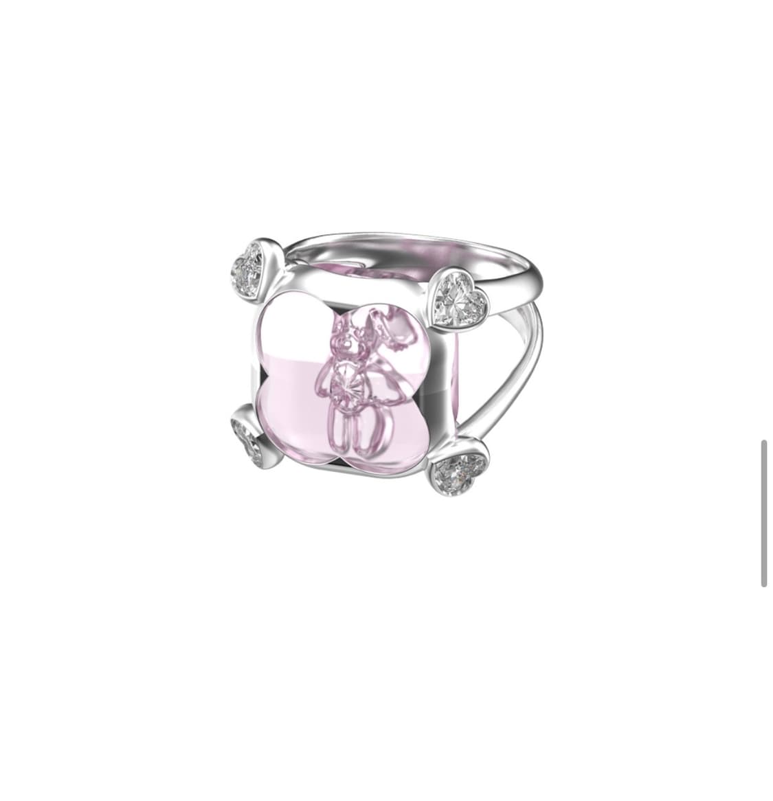 새상품 위민 크리스탈 베어 포 클로 링 핑크 11사이즈 상품이미지1