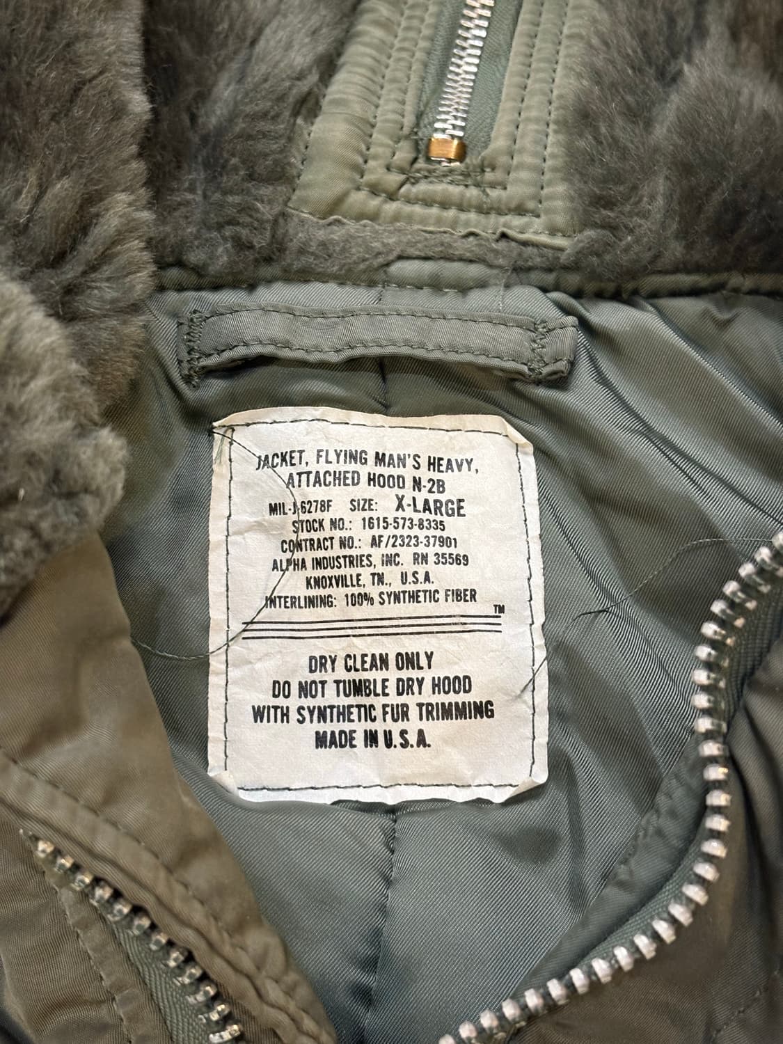 [XL] N2B 알파 인더스트리 USA 봄버 IDEAL 지퍼 군용 상품이미지5
