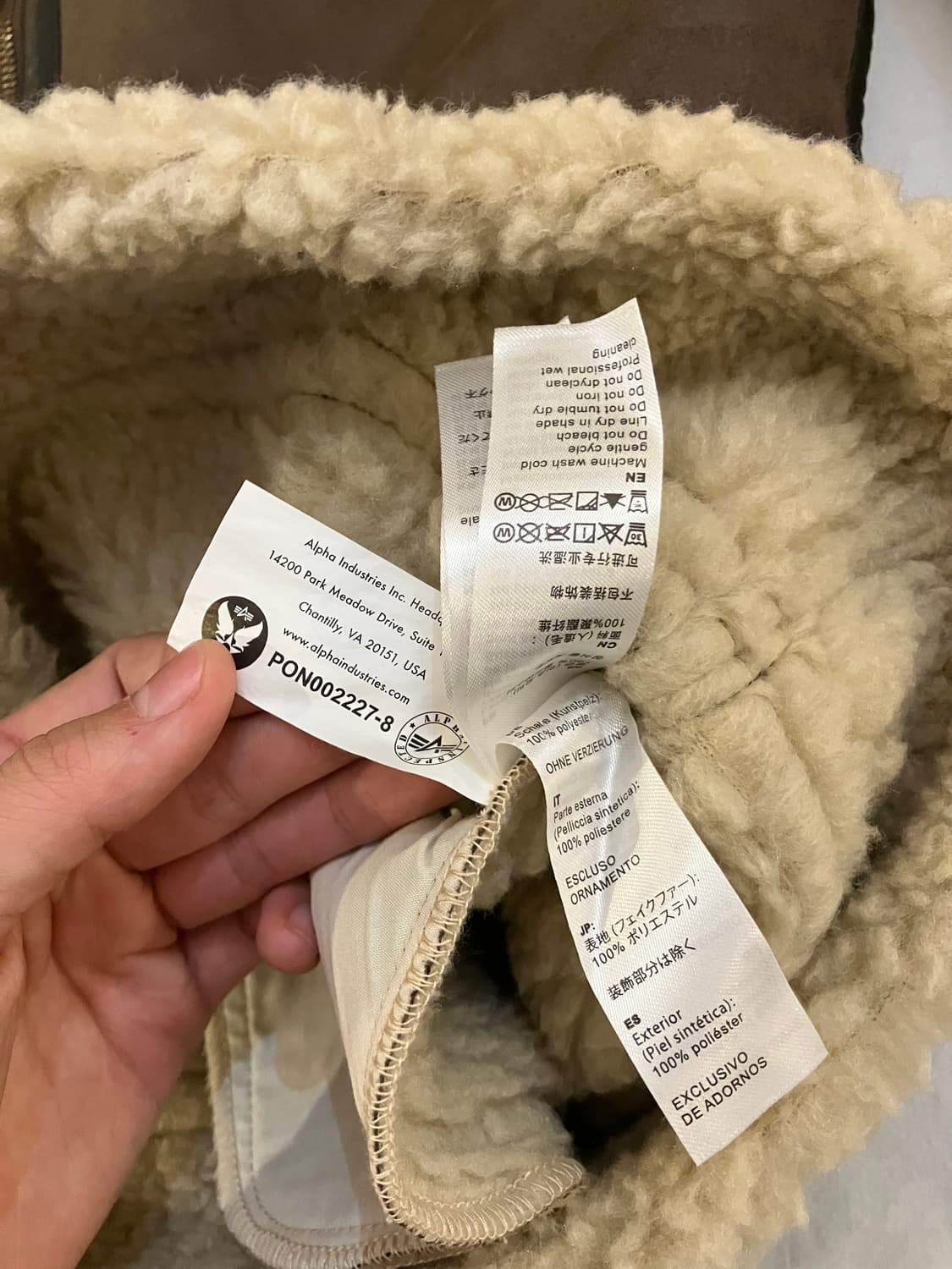 알파인더스트리 B-3 무스탕 자켓 브라운 상품이미지7