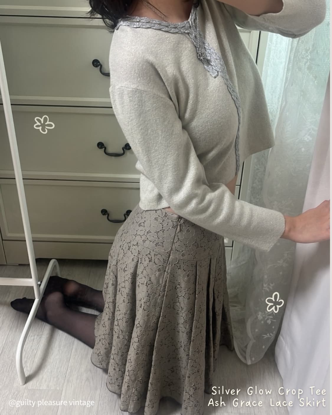 Silver glow crop tee (vintage) 상품이미지2