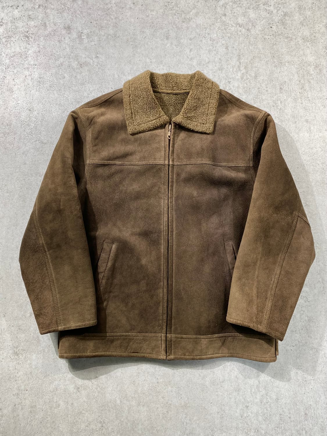 [105] 90s Vintage 빈티지 브라운 스웨이드 무스탕 자켓 상품이미지1