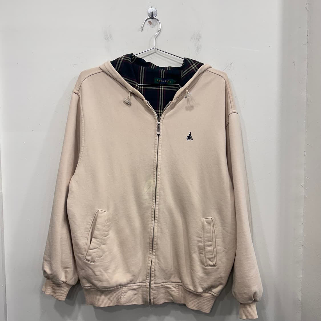 빈폴 스몰로고 이너체크 헤비코튼 후드집업 상품이미지2