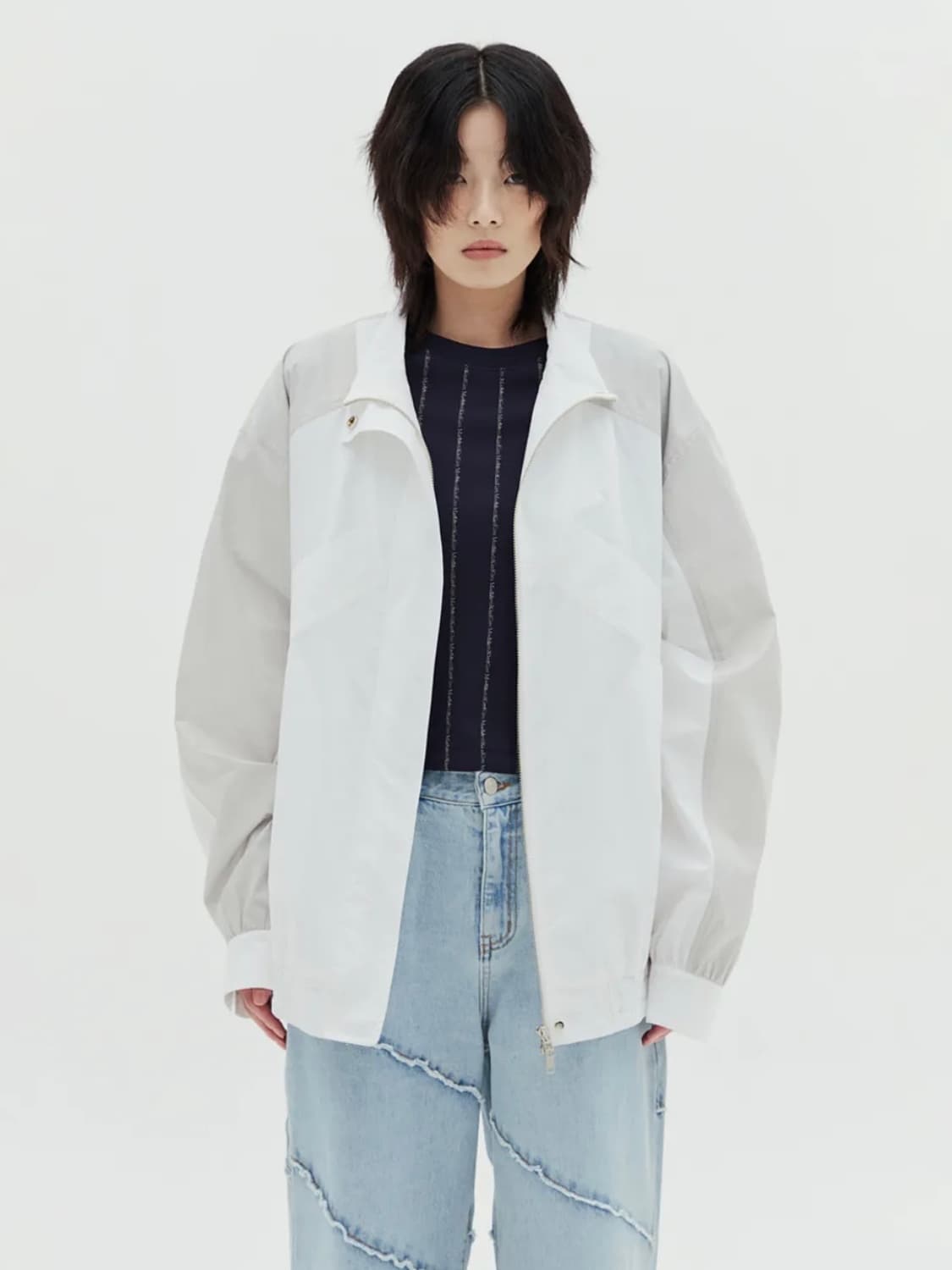 마뗑킴 코팅점퍼 화이트 상품이미지3