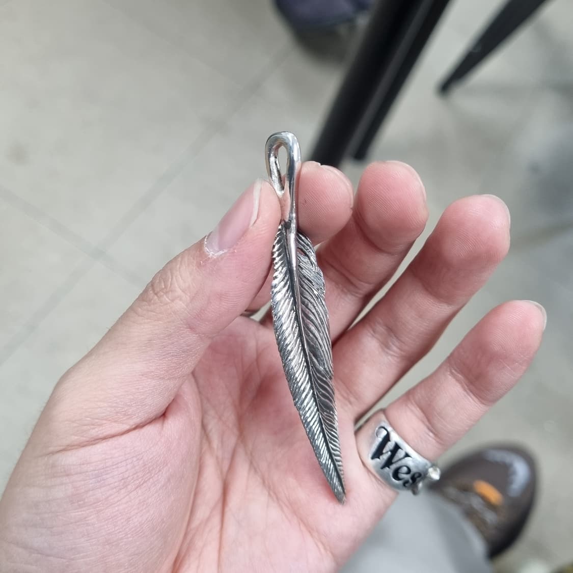 핸드메이드 실버 페더 팬던트 상품이미지2