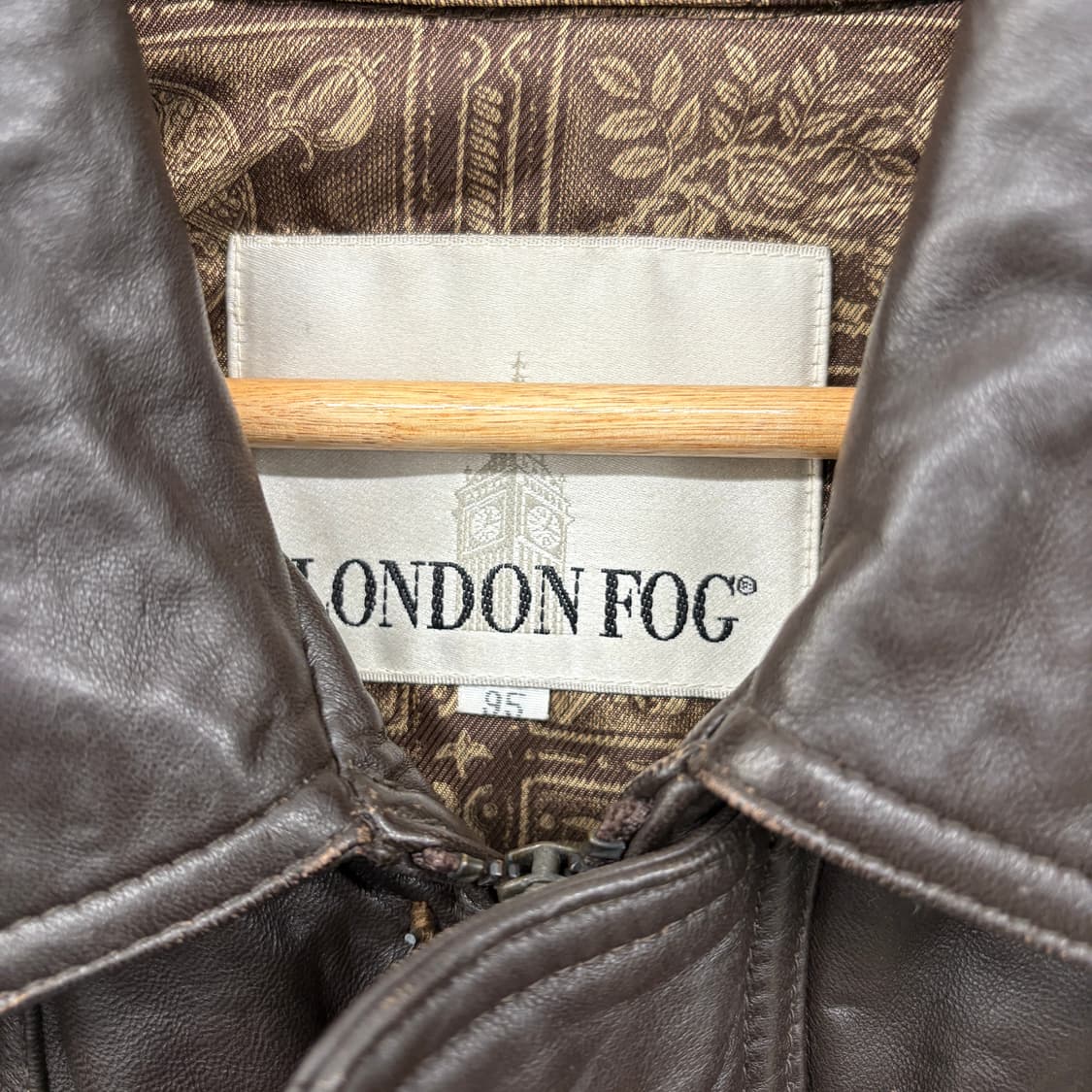 런던포그 빈티지 가죽 자켓 브라운 남성L 상품이미지4