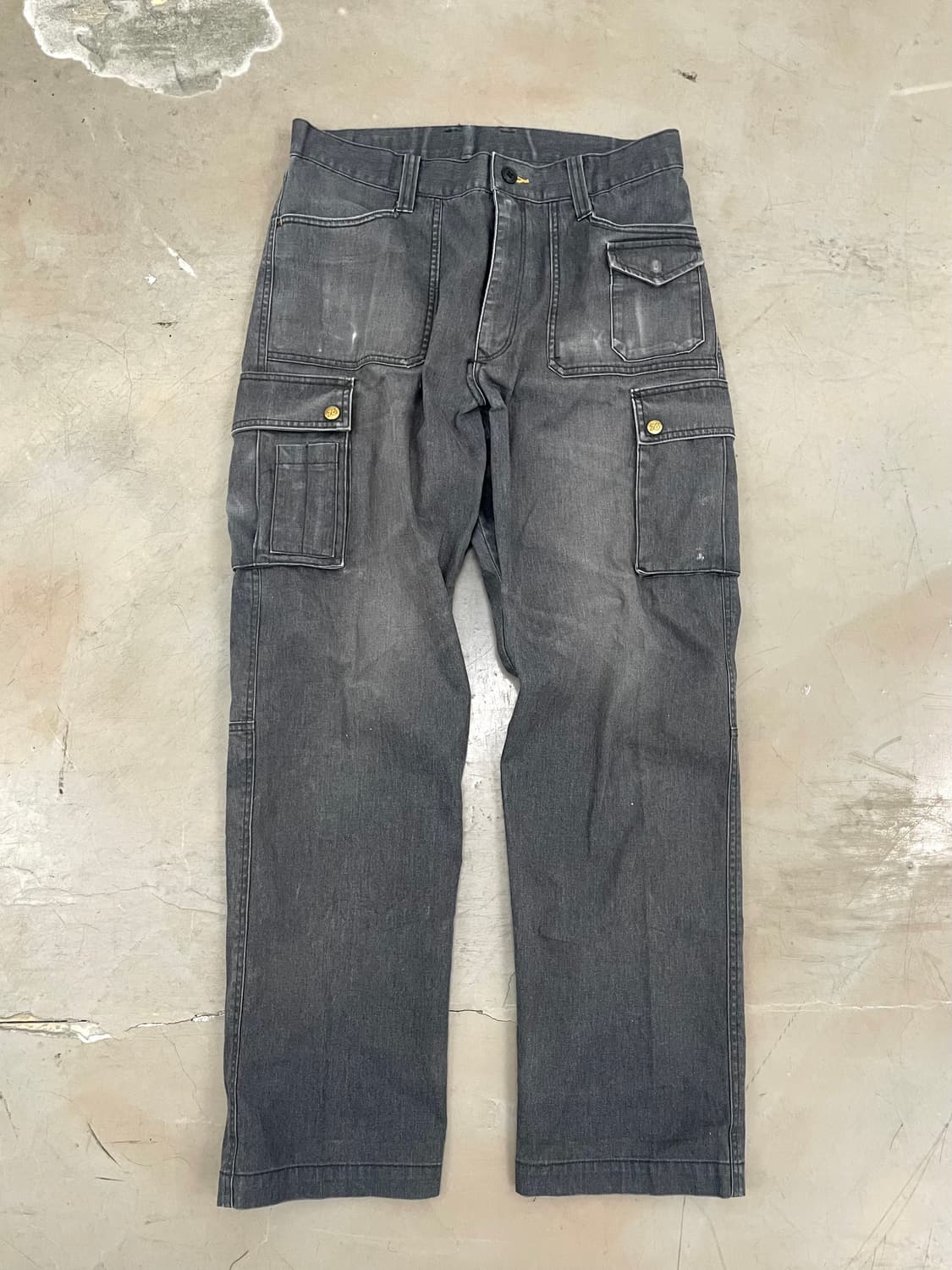 Black denim Pocket Detail Cargo Pants 상품이미지3