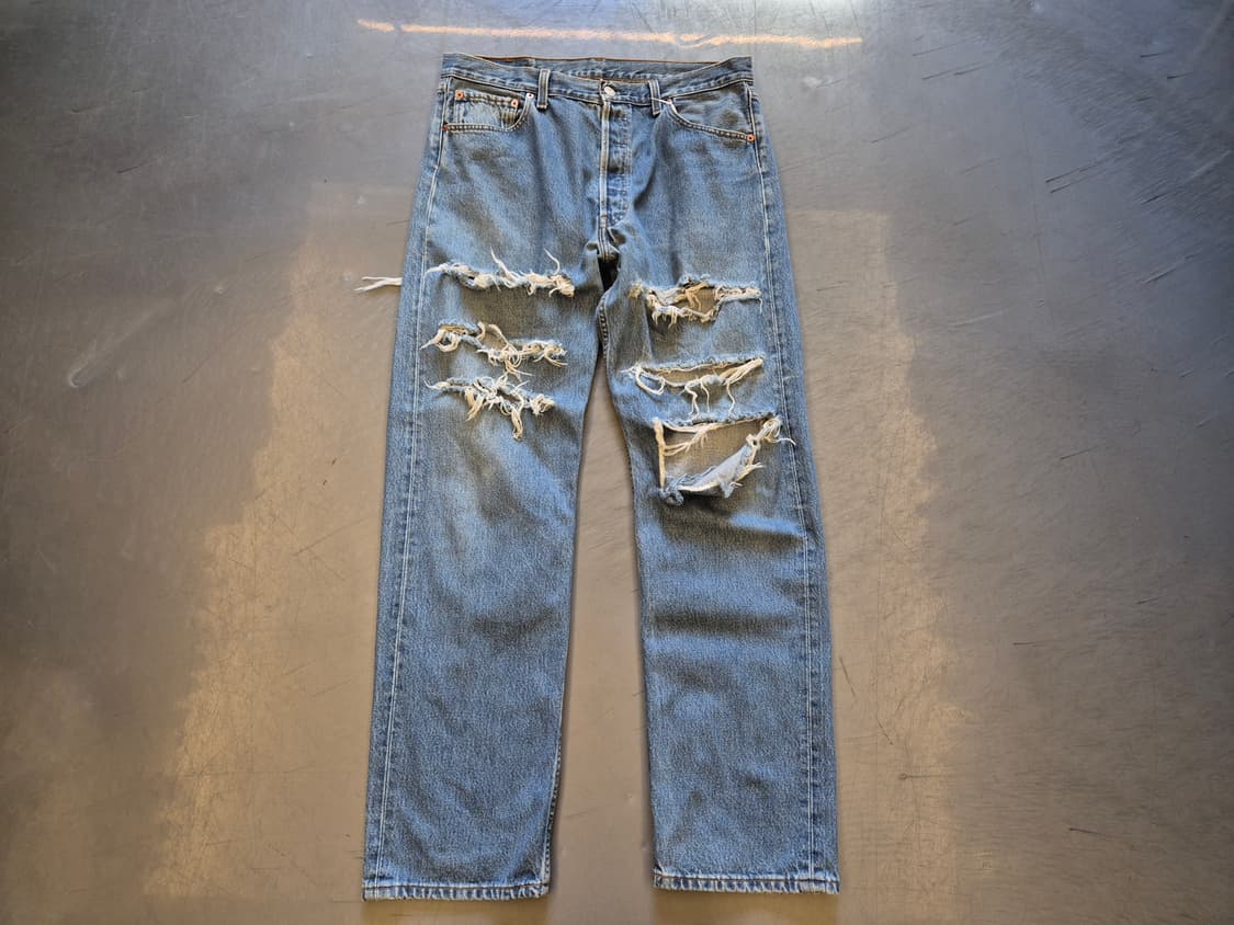 00s 리바이스501 하드 디스트레스드 데님 팬츠 상품이미지1