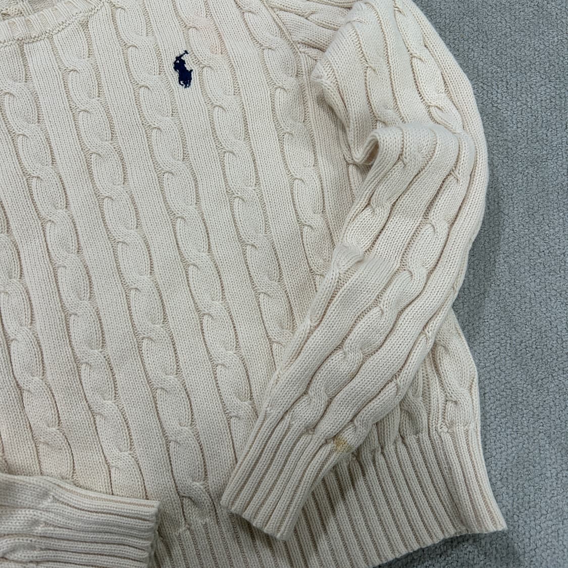 폴로 아이보리 꽈배기니트 xs 상품이미지4