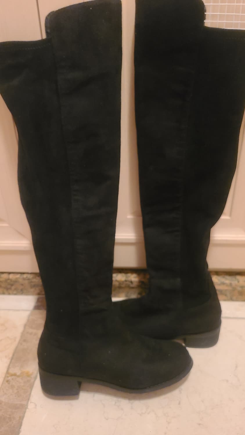 블랙 색상의 스웨이드 롱부츠 240 상품이미지2