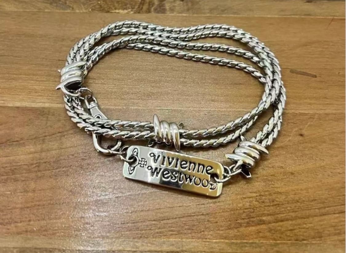 비비안웨스트우드 레터링 orb 각인 체인 초커 목걸이 상품이미지3