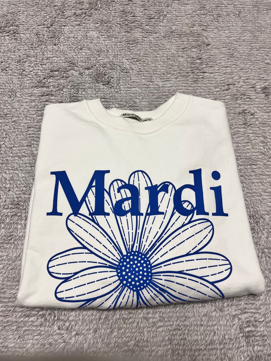 마르디 메크르디 맨투맨 화이트 네이비  L 상품이미지2