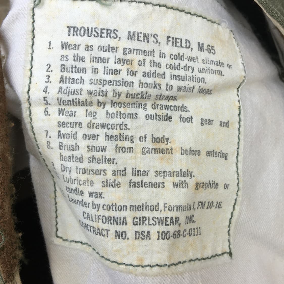 68년도 오리지널 m65팬츠 상품이미지4