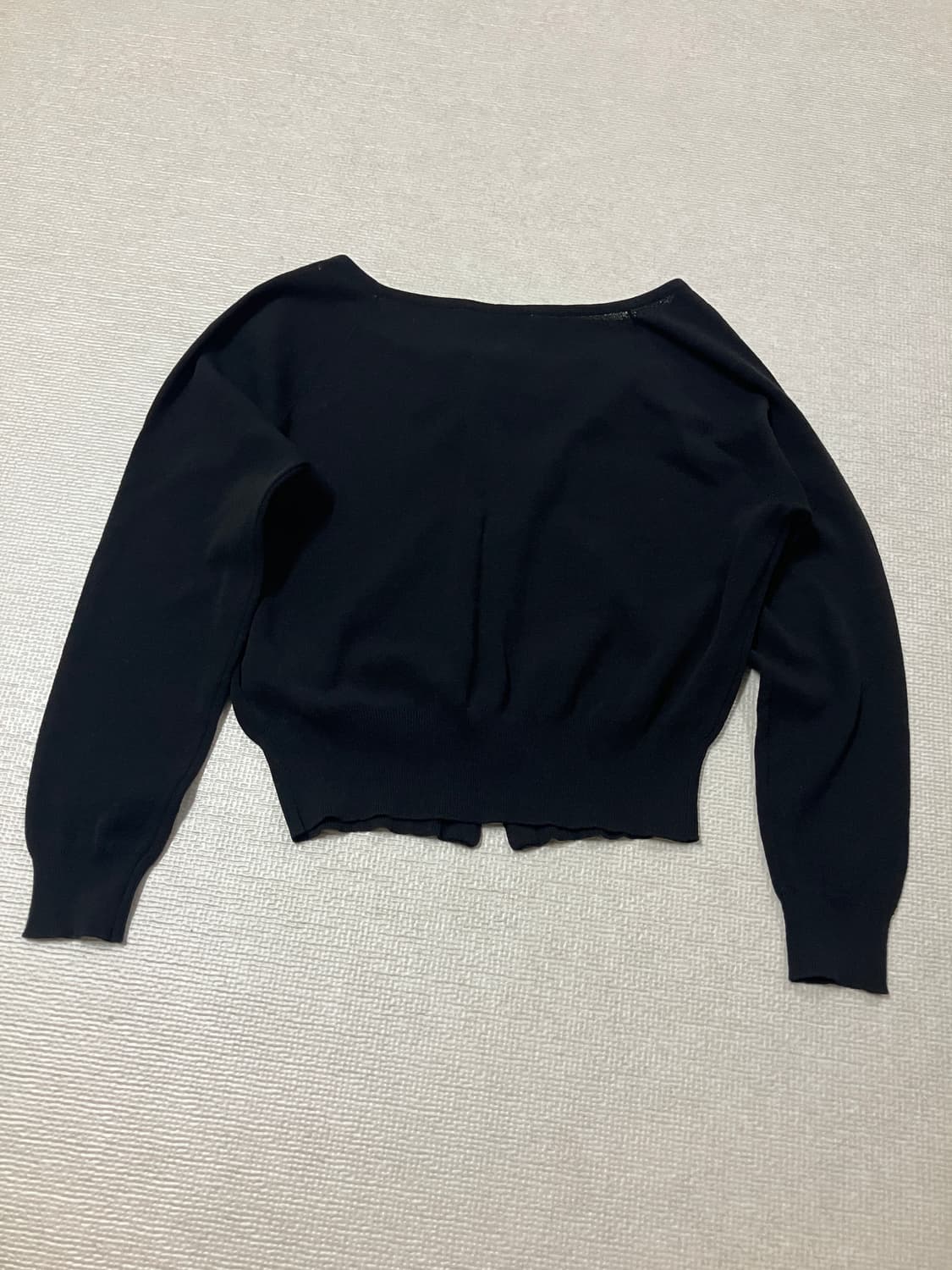 로우클래식 BOAT-NECK SHEER CARDIGAN 블랙 M 상품이미지5