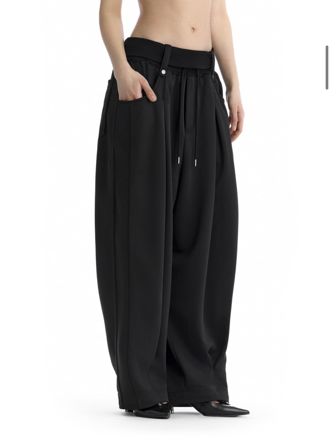 트리밍버드 Double Waist Sweat Pants(블랙) 상품이미지2