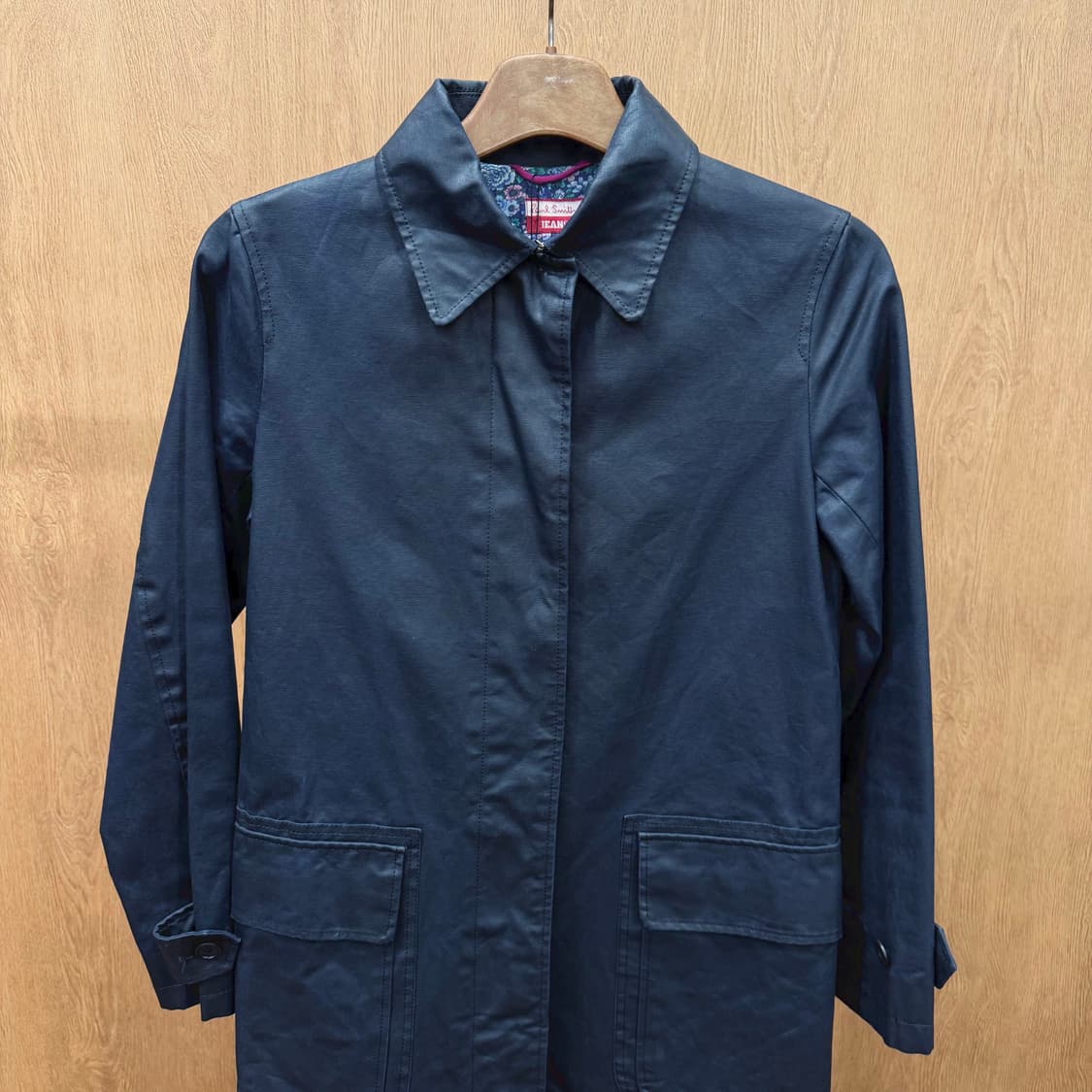 폴스미스 진스 싱글 브레스티드 코트 플라워 패턴 안감 포켓 디테일 네이비 상품이미지4