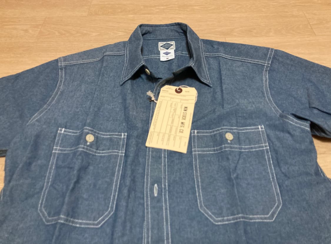 브론슨 논스탁 샴브레이 반팔 셔츠 M 상품이미지4