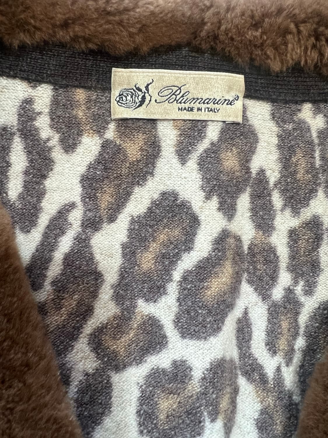 레오파트 빈티지 큐빅 퍼 가디건 상품이미지2