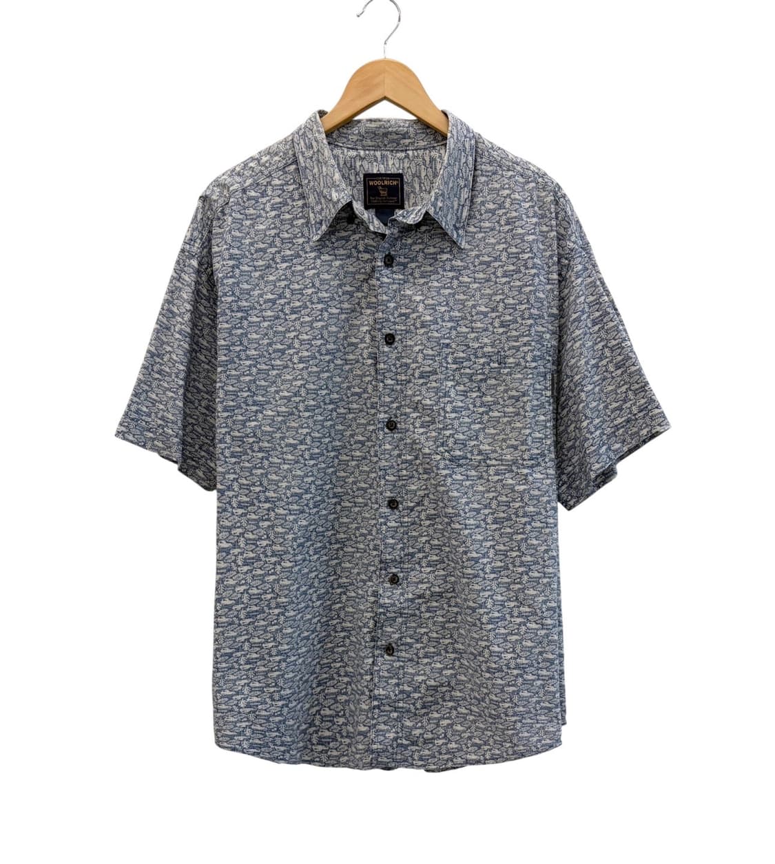 00년대 울리치 빈티지 패턴 반팔셔츠 인디고블루 (2XL) 상품이미지1