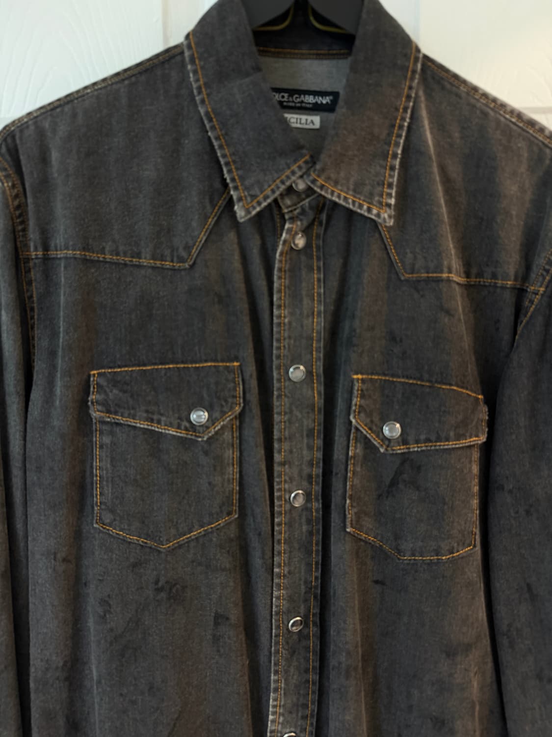 돌체앤가바나 SICILIA 블랙 데님 웨스턴 셔츠 상품이미지2