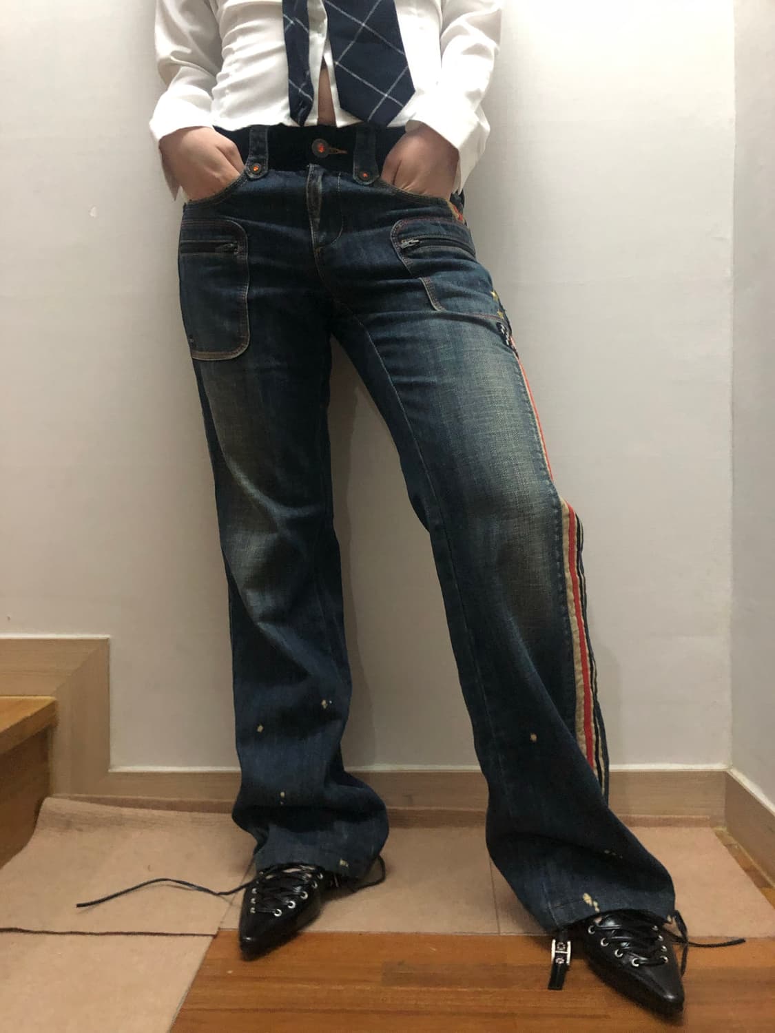 빈티지 EXR 데님 패치 팬츠 상품이미지7