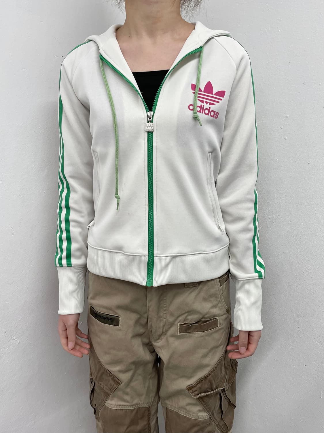 아디다스 흰초 파이어버드 후드 트랙집업 상품이미지4