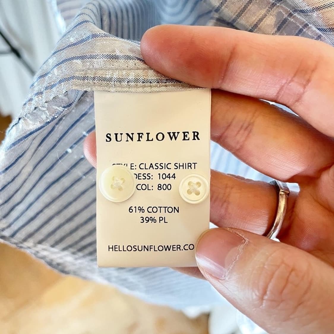 [XL] Sunflower 클래식 셔츠 메탈릭 스트라이프 상품이미지6