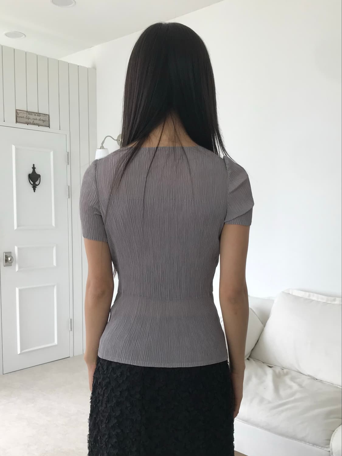 Gray Pleated Layer Top 상품이미지3