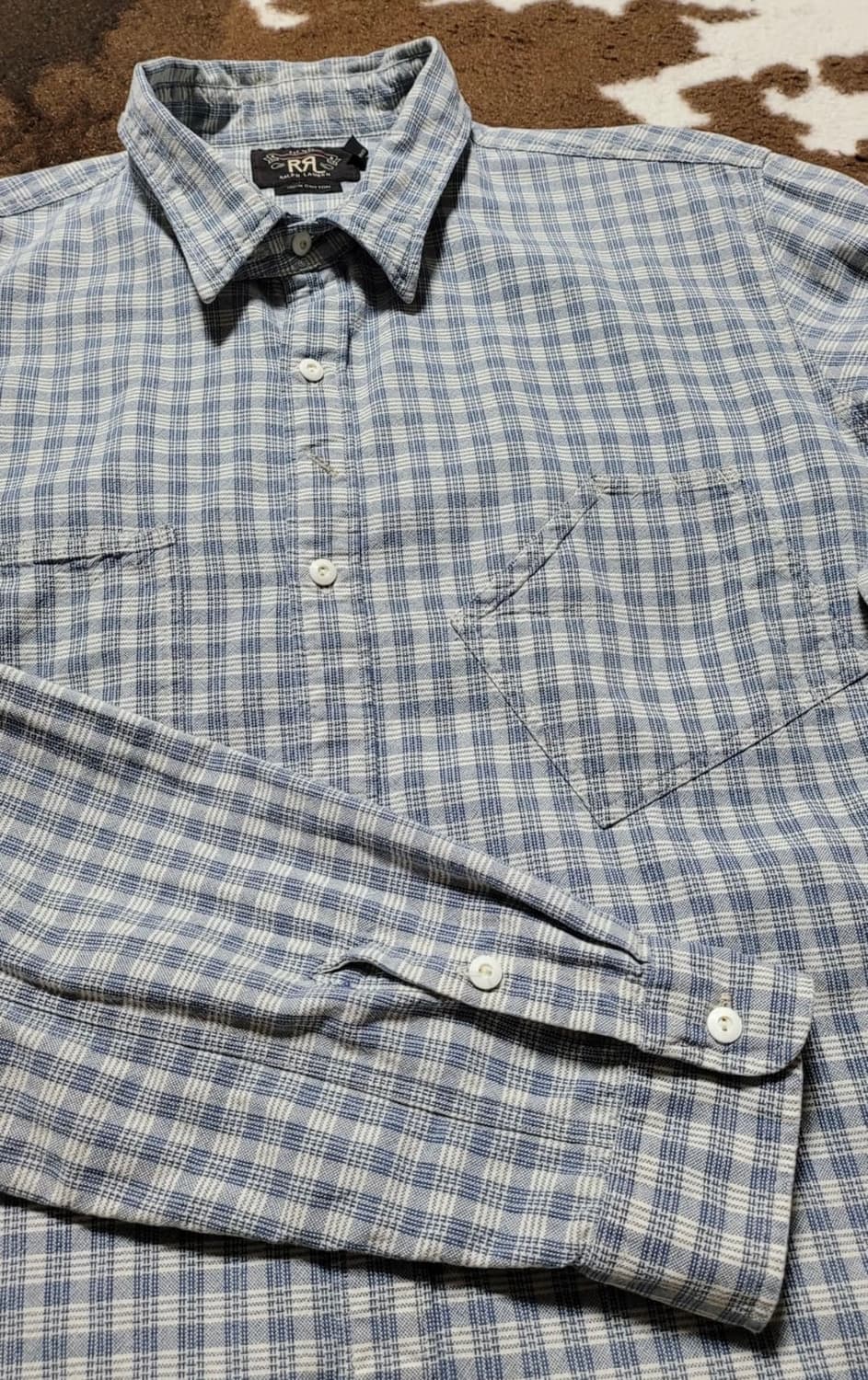 RRL 연블루 체크 남방 [XL] 상품이미지4