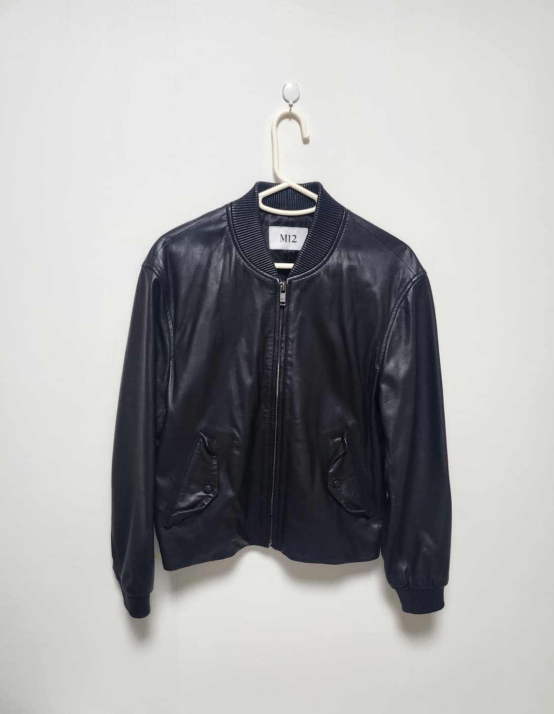  블랙 레더 천연 양가죽자켓 상품이미지1