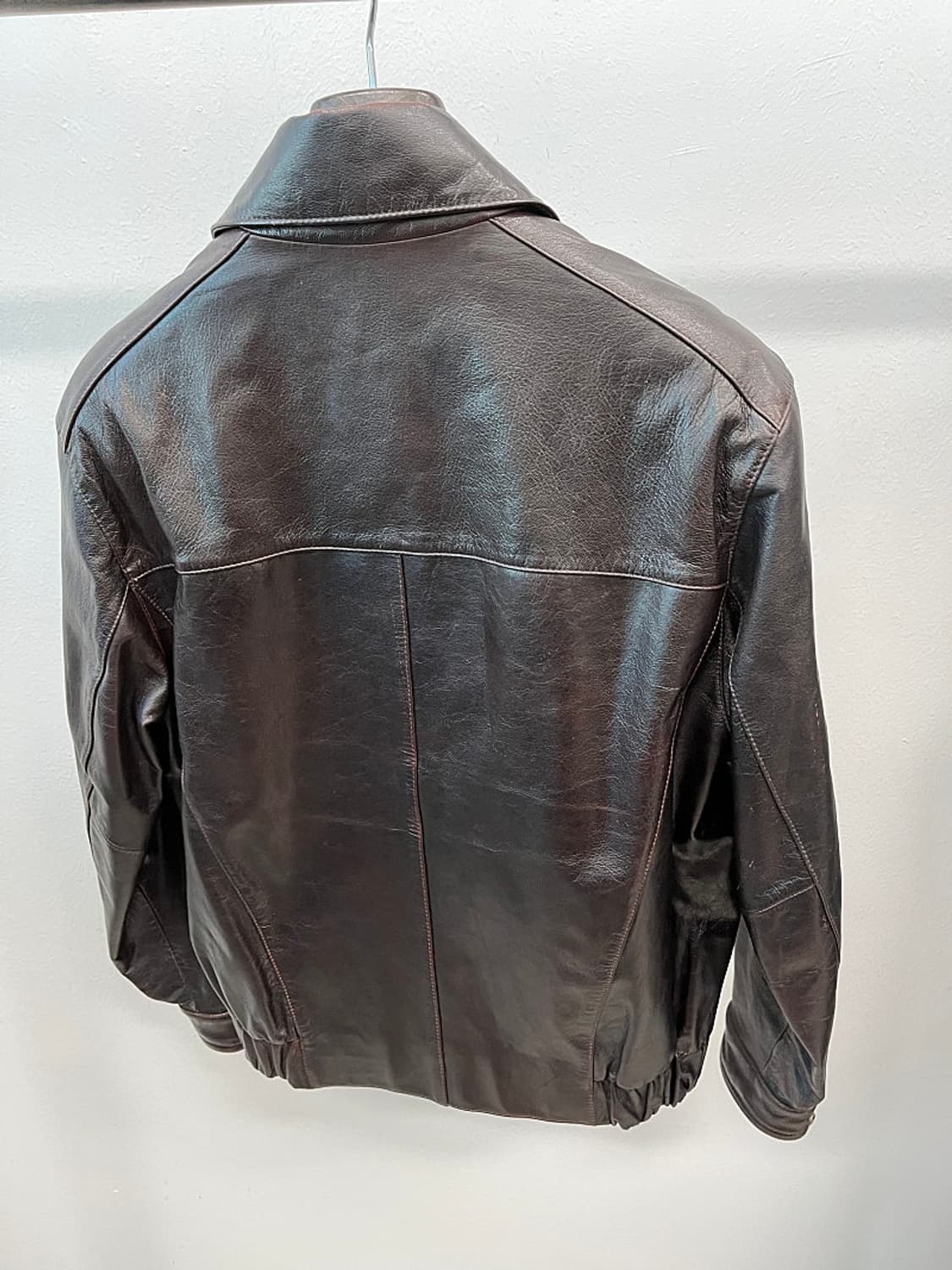 100) 피에르가르뎅 90s 가죽 봄버  상품이미지4