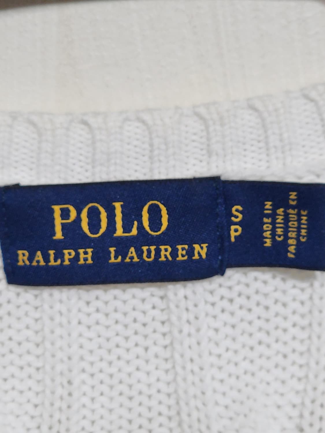 (S) 랄프로렌 폴로 꽈배기 반팔니트 화이트 케이블 스웨터  상품이미지3