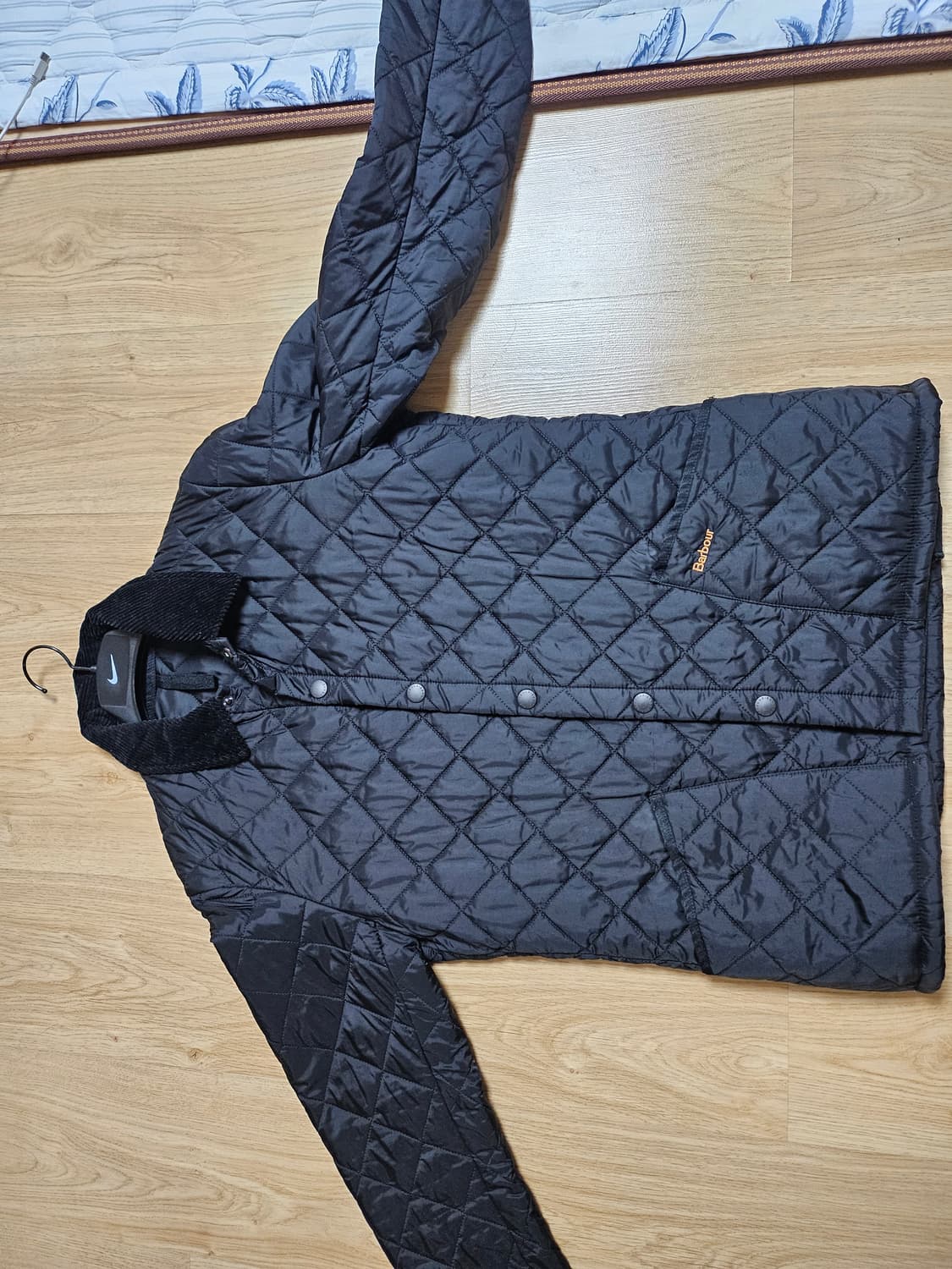 (M)바버 퀄팅 자켓  블랙 상품이미지1