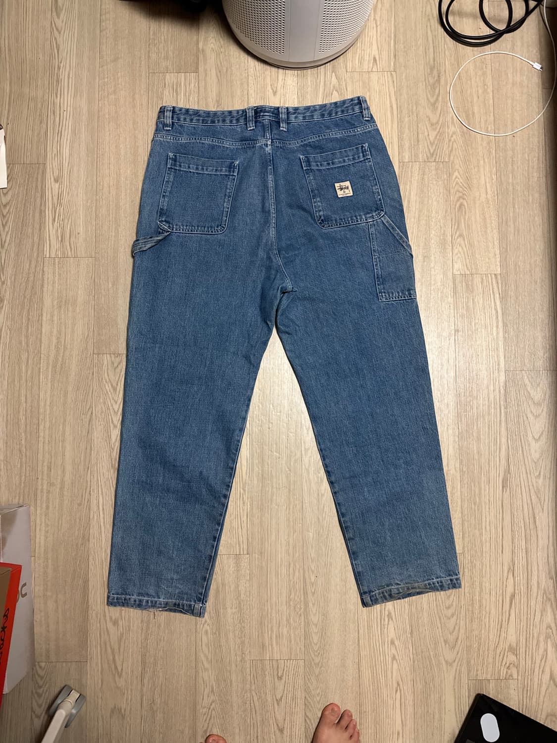 스투시 워크 팬츠 더블니 데님 인디고 블루 상품이미지5