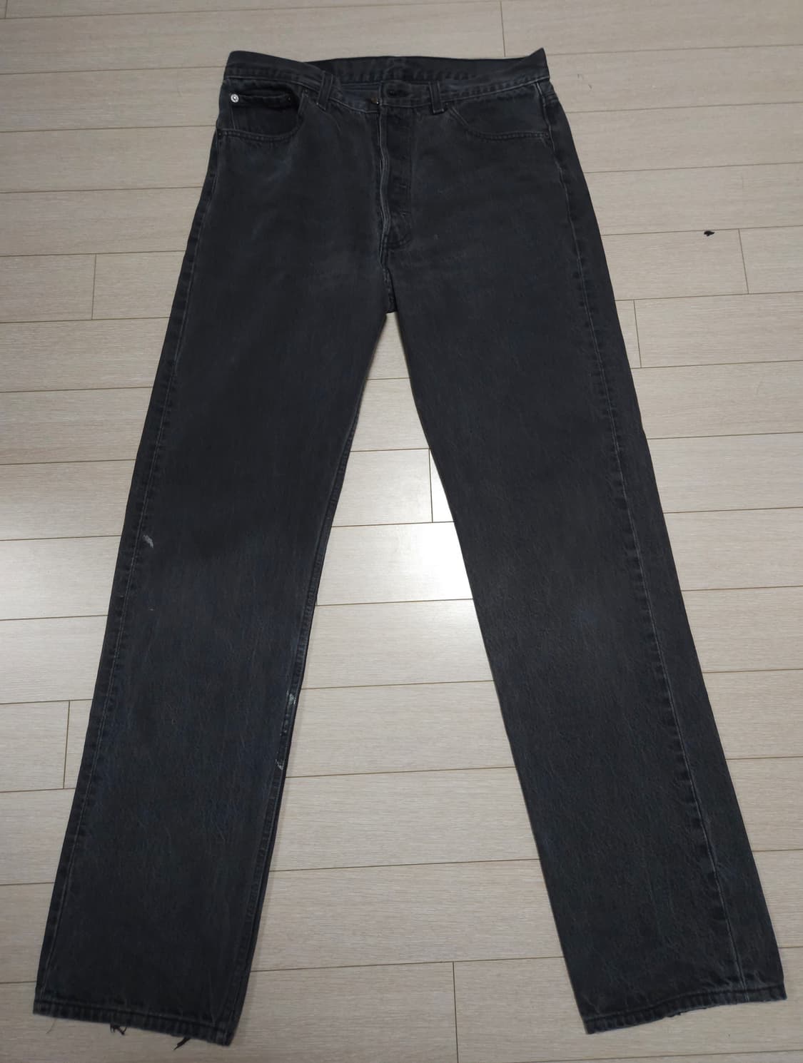 (34x34) 90s usa 리바이스 501 흑청 데님 팬츠 상품이미지3