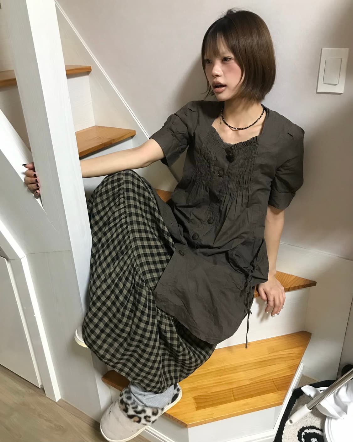 𖤐카키 브라운 모리걸 코디 Set  𖤐 상품이미지2