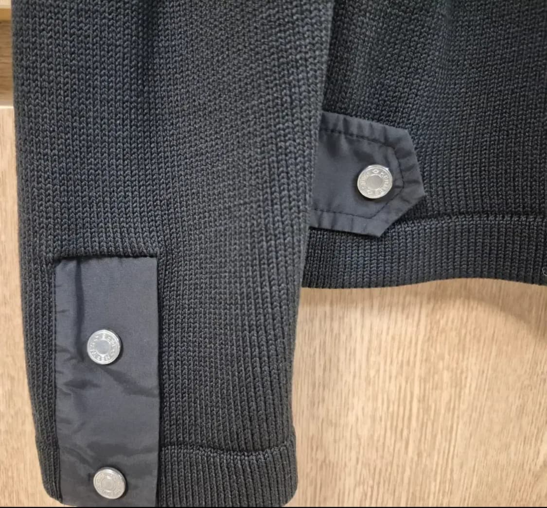 HERMES 하이브리드 레더 트리밍 니트 블루종 자켓 (M) 상품이미지3