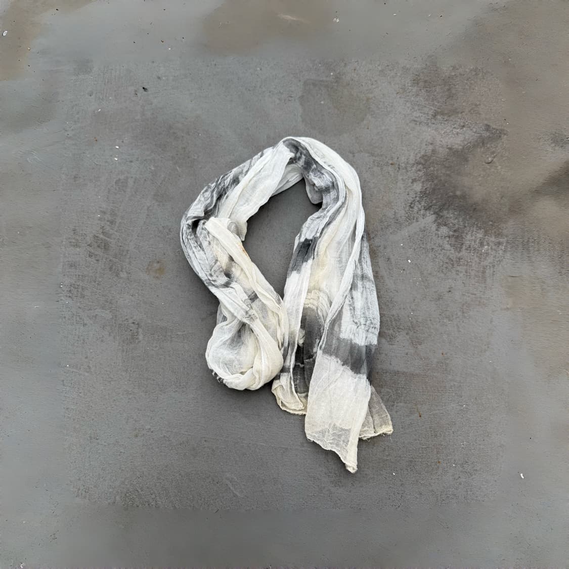 VTG black mold scarf 플리츠 나염 스카프 상품이미지2