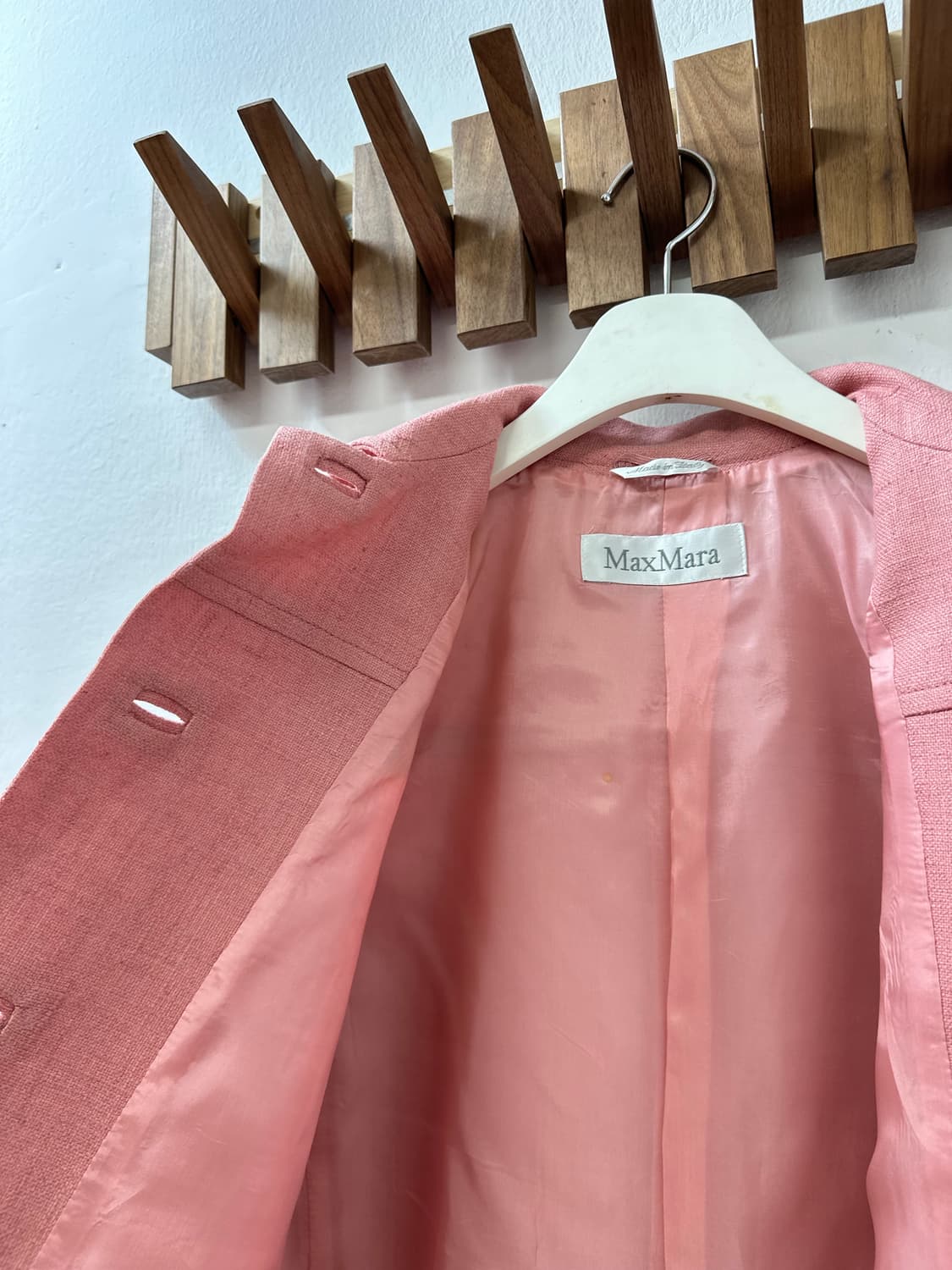 막스마라(Max Mara) 핑크 린넨 혼방 4버튼 자켓 (드라이완료) 상품이미지6