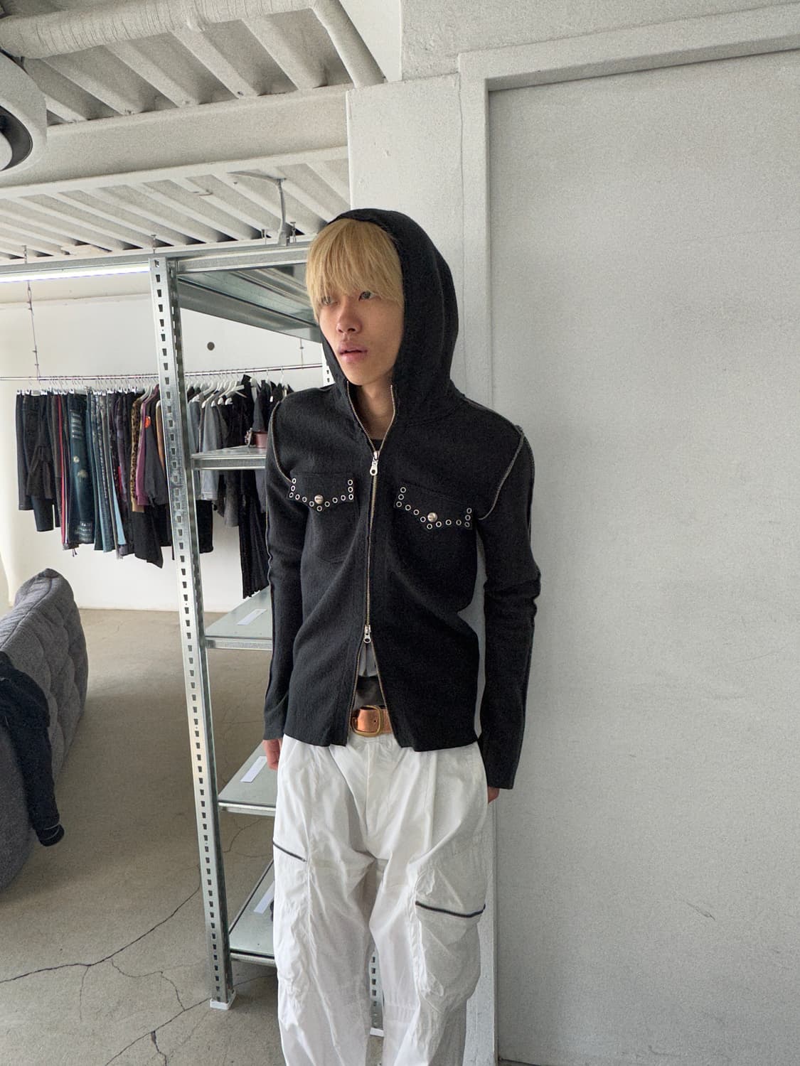 프란시스트 리버스 스터드 울 후드 집업 상품이미지4