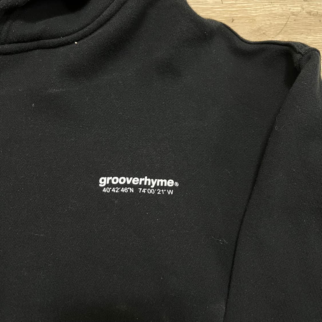 그루브라임 남여공용 레터링 백로고 기모 후드티 [블랙] L/100 상품이미지4