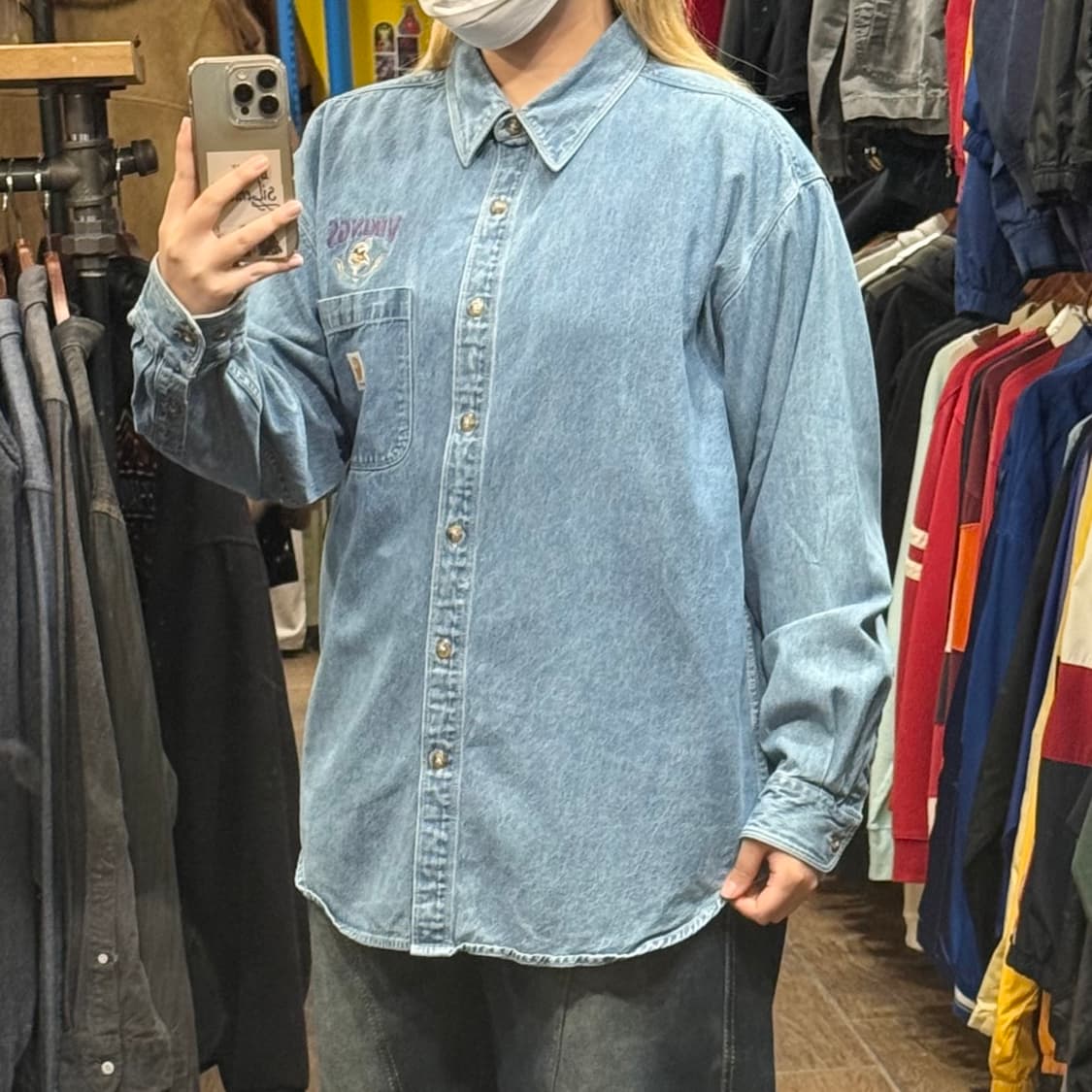 [HI] 칼하트 긴팔 데님셔츠 스카이블루 상품이미지4